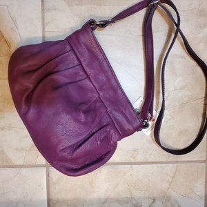 Purple crossbody leather purse BNWT from Italy